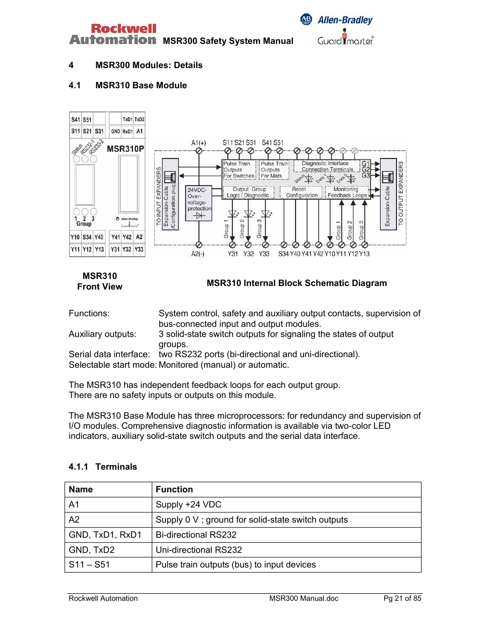 Rockwell Automation 440R MSR300 Modular Safety Control System User Manual | Page 21 / 85