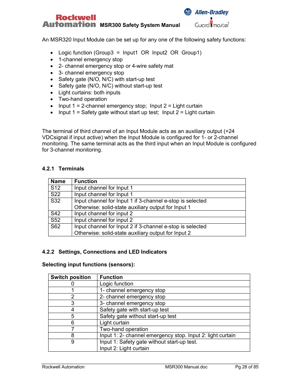 Rockwell Automation 440R MSR300 Modular Safety Control System User Manual | Page 28 / 85