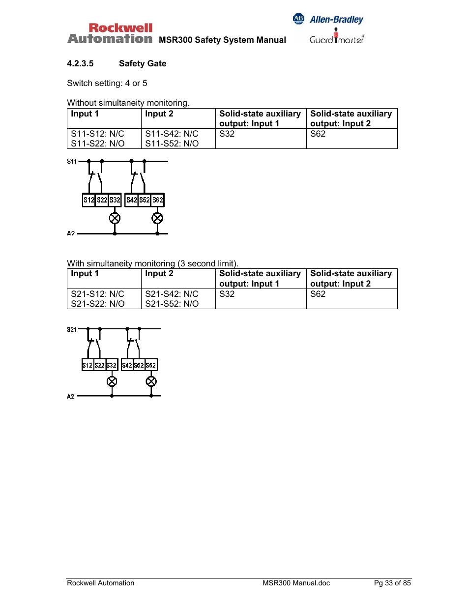 Rockwell Automation 440R MSR300 Modular Safety Control System User Manual | Page 33 / 85