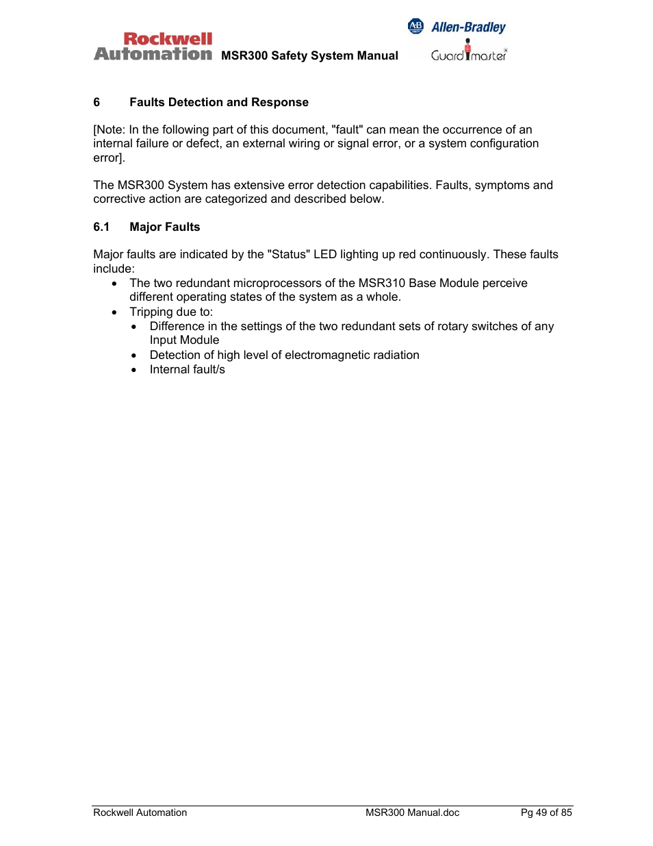 Rockwell Automation 440R MSR300 Modular Safety Control System User Manual | Page 49 / 85