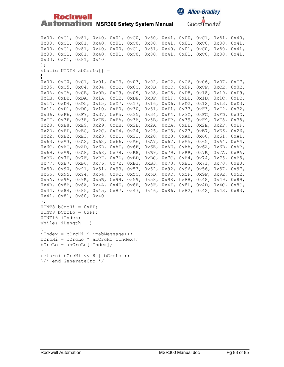 Rockwell Automation 440R MSR300 Modular Safety Control System User Manual | Page 83 / 85