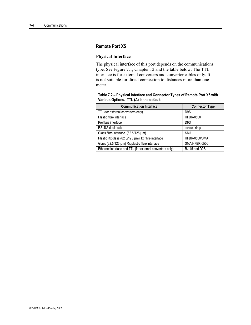 Remote port x5 | Rockwell Automation 865 Differential Protection Relay User Manual | Page 130 / 186