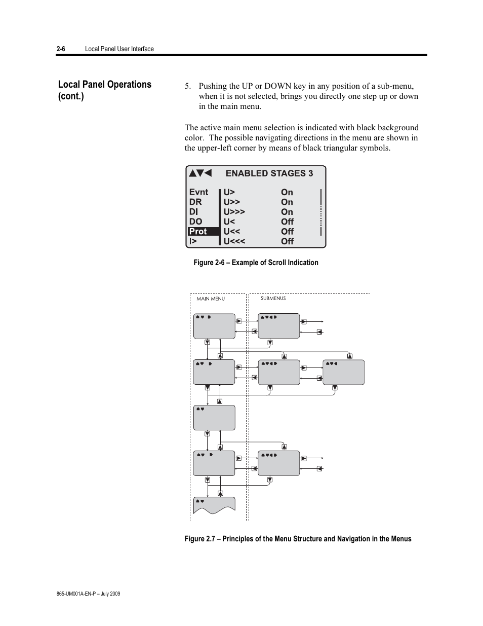 Local panel operations (cont.) | Rockwell Automation 865 Differential Protection Relay User Manual | Page 18 / 186