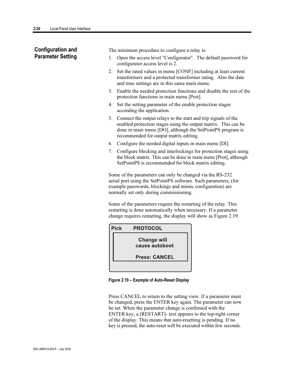 Configuration and parameter setting | Rockwell Automation 865 Differential Protection Relay User Manual | Page 32 / 186