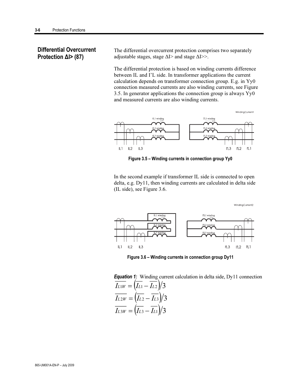 Differrential overcurrent protection (87) | Rockwell Automation 865 Differential Protection Relay User Manual | Page 50 / 186