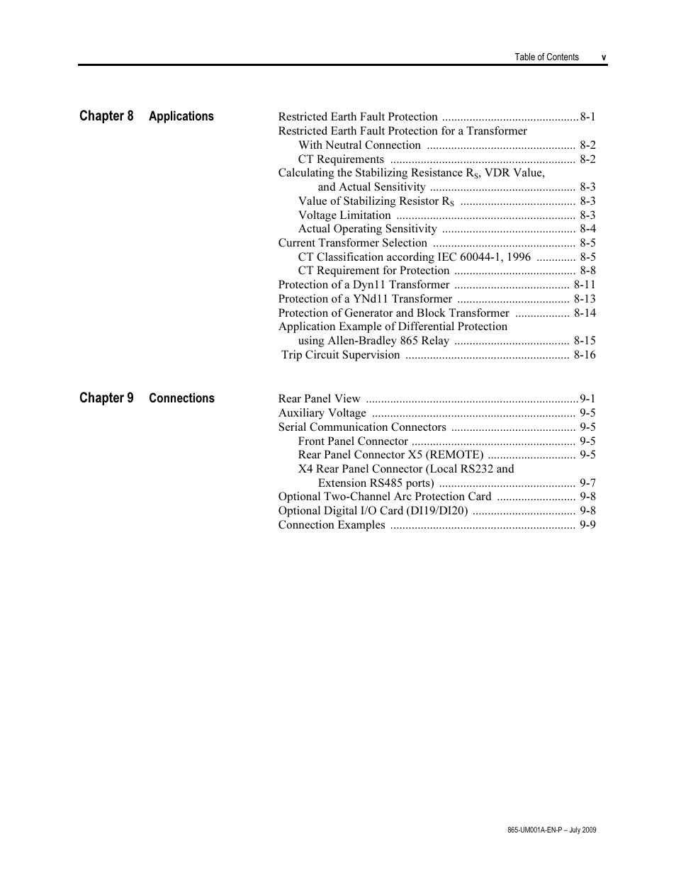 Rockwell Automation 865 Differential Protection Relay User Manual | Page 7 / 186