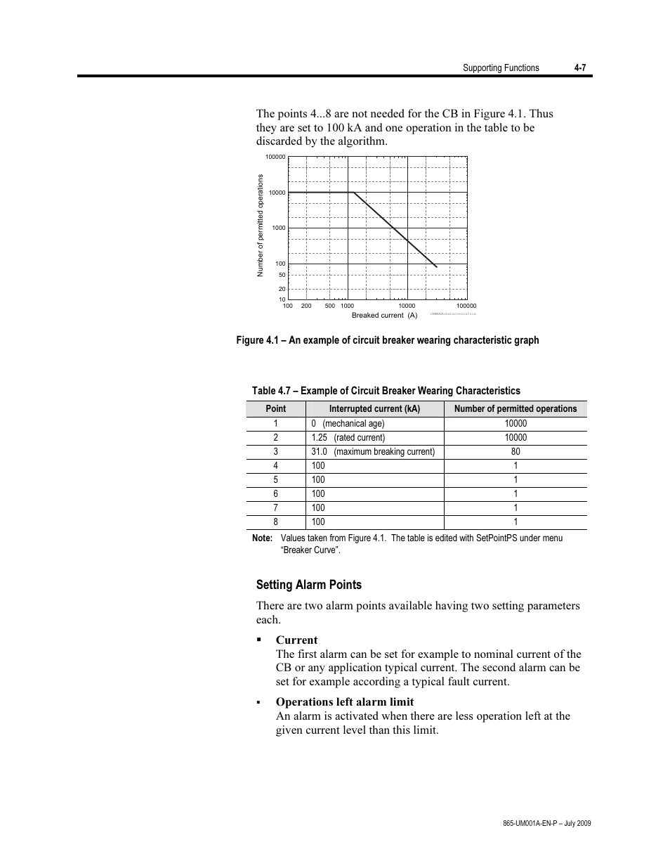 Setting alarm points | Rockwell Automation 865 Differential Protection Relay User Manual | Page 99 / 186