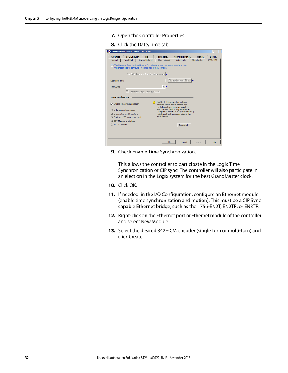 Rockwell Automation 842E CM Integrated Motion Encoder on EtherNet/IP User Manual | Page 32 / 64