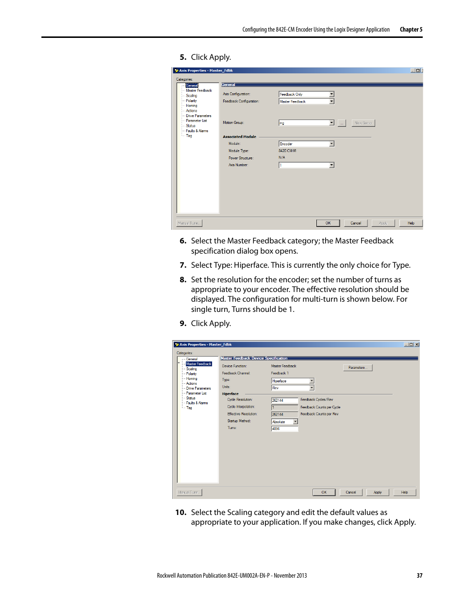 Rockwell Automation 842E CM Integrated Motion Encoder on EtherNet/IP User Manual | Page 37 / 64