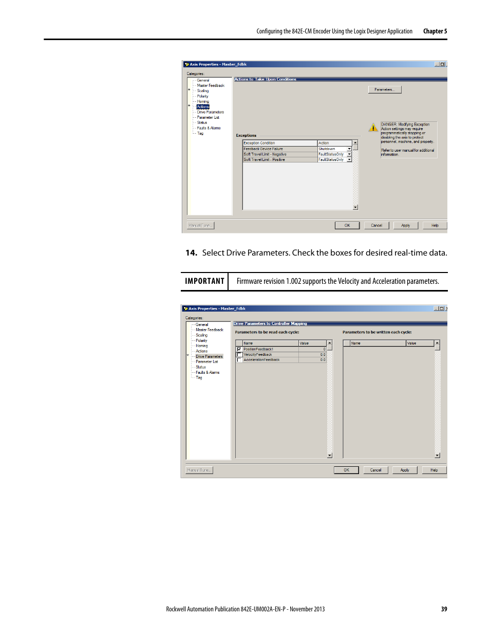 Rockwell Automation 842E CM Integrated Motion Encoder on EtherNet/IP User Manual | Page 39 / 64