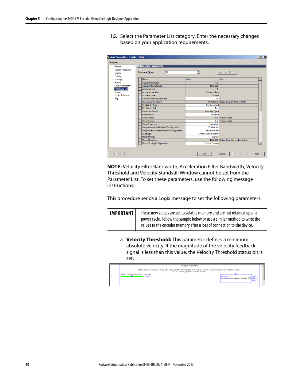 Rockwell Automation 842E CM Integrated Motion Encoder on EtherNet/IP User Manual | Page 40 / 64