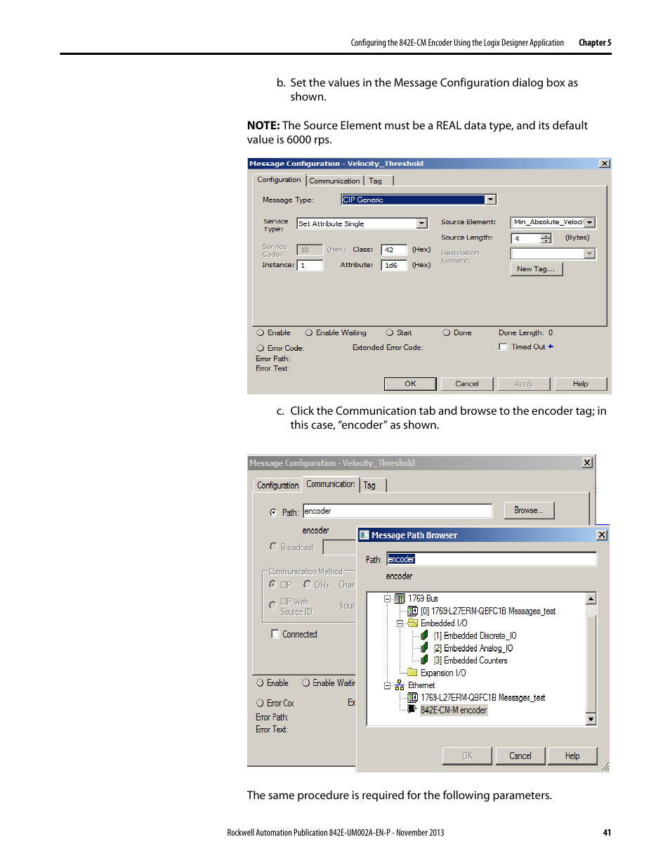 Rockwell Automation 842E CM Integrated Motion Encoder on EtherNet/IP User Manual | Page 41 / 64