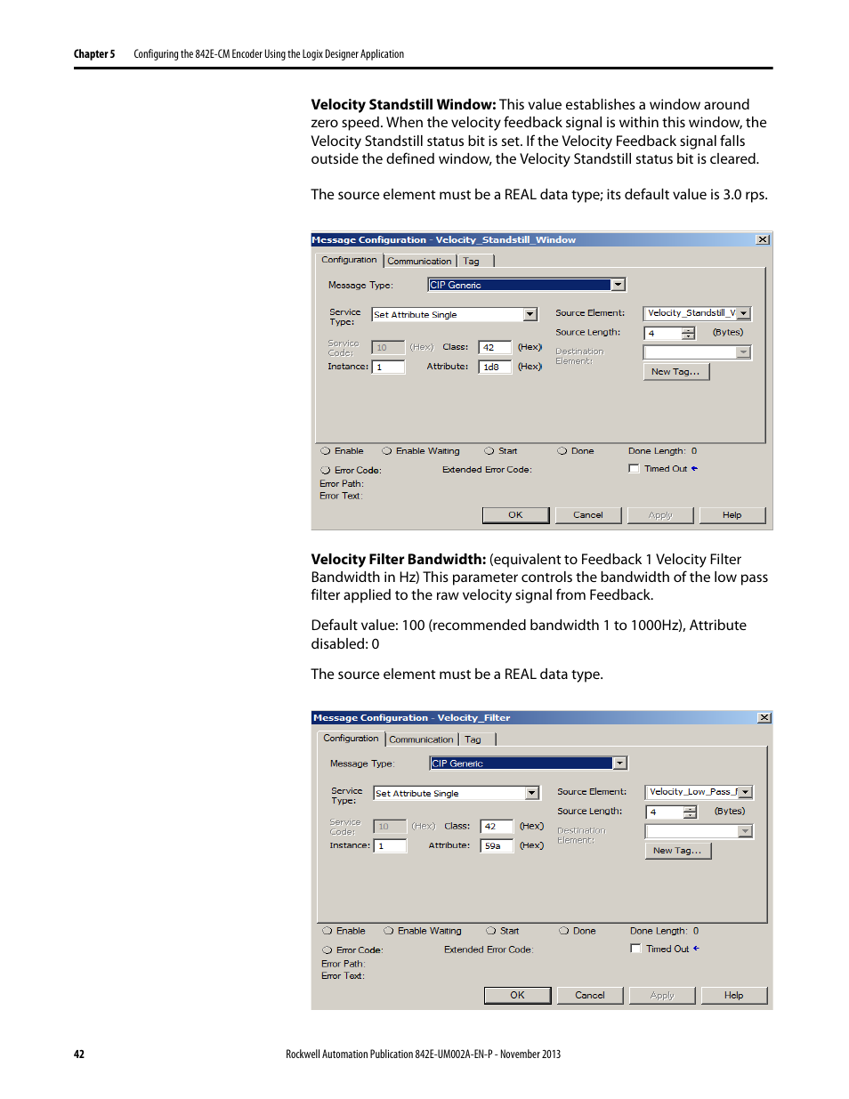 Rockwell Automation 842E CM Integrated Motion Encoder on EtherNet/IP User Manual | Page 42 / 64