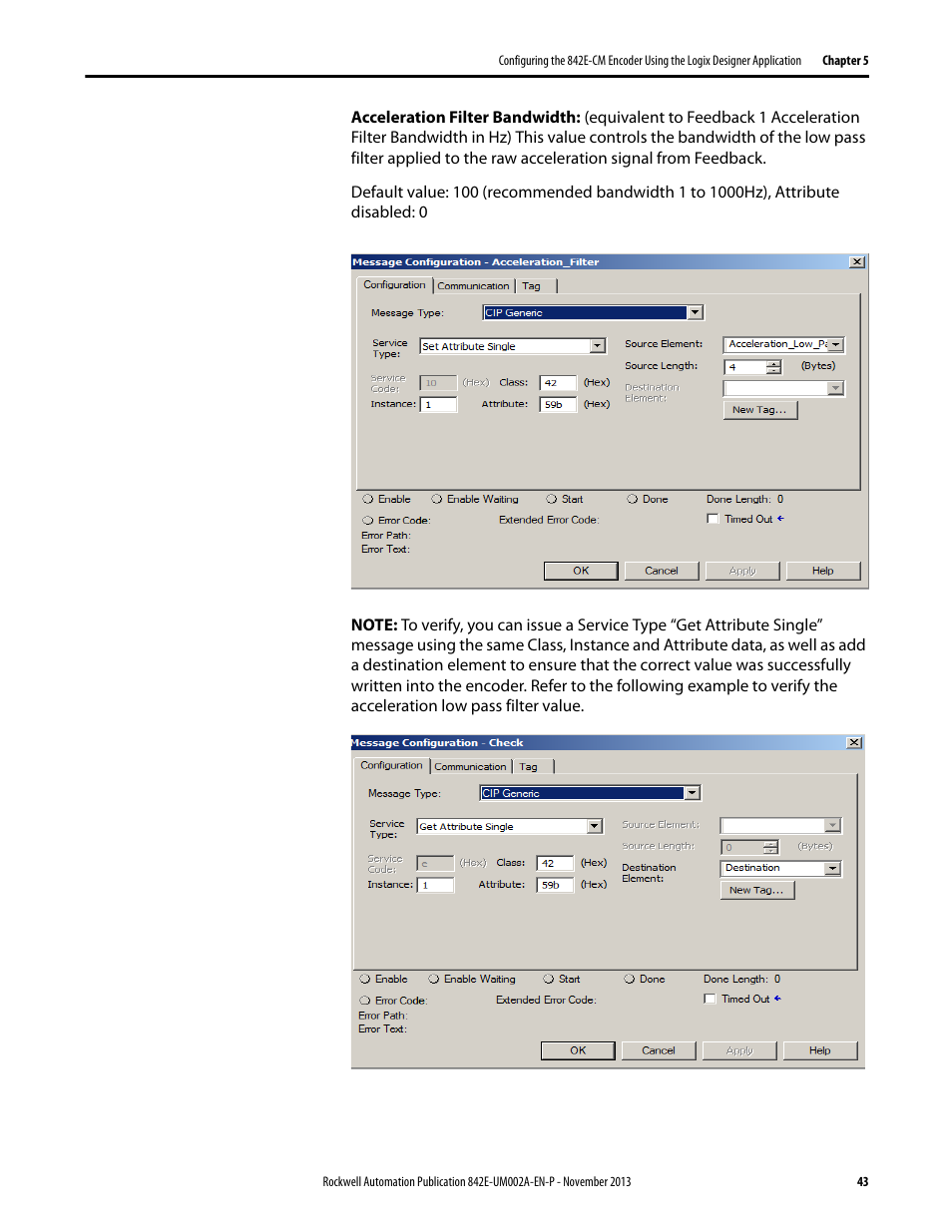 Rockwell Automation 842E CM Integrated Motion Encoder on EtherNet/IP User Manual | Page 43 / 64