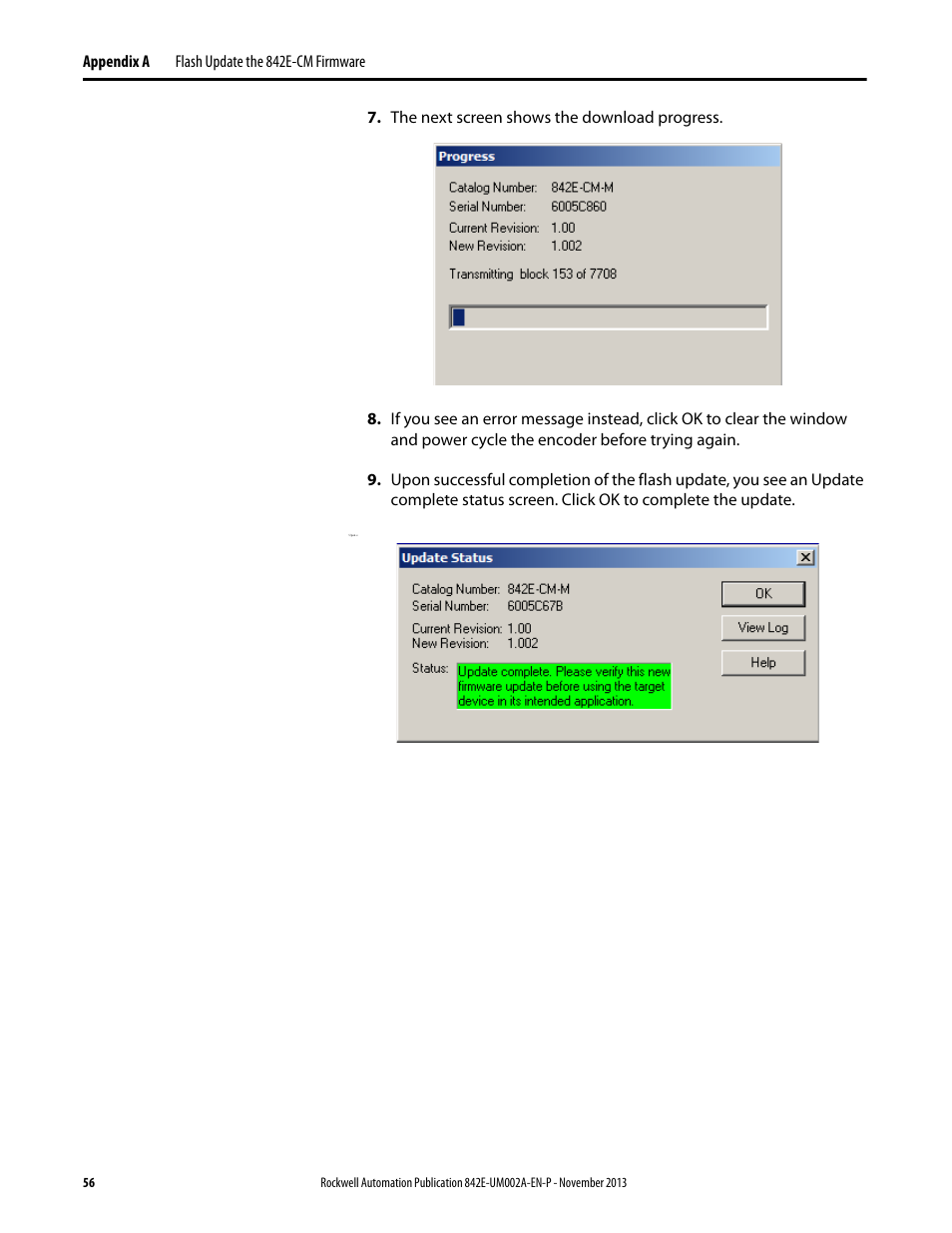 Rockwell Automation 842E CM Integrated Motion Encoder on EtherNet/IP User Manual | Page 56 / 64
