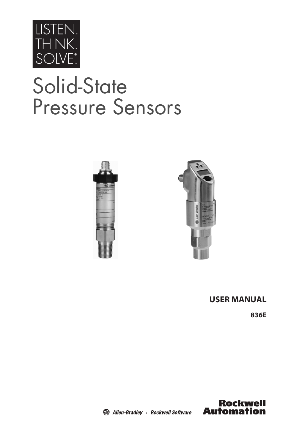 Rockwell Automation 836E Solid-State Pressure Sensors User Manual | 32 pages