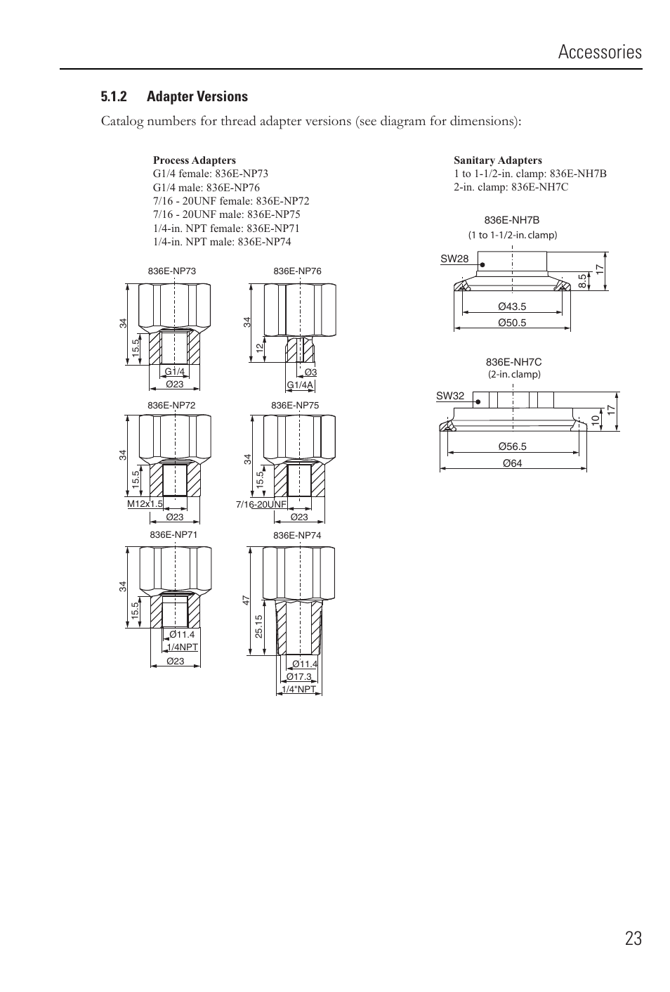 Accessories 23 | Rockwell Automation 836E Solid-State Pressure Sensors User Manual | Page 23 / 32