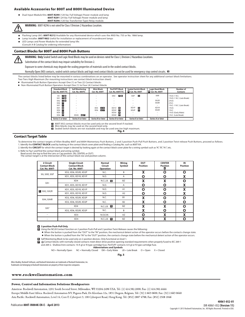 Rockwell Automation 800T_H Pilot Devices User Manual | Page 2 / 2