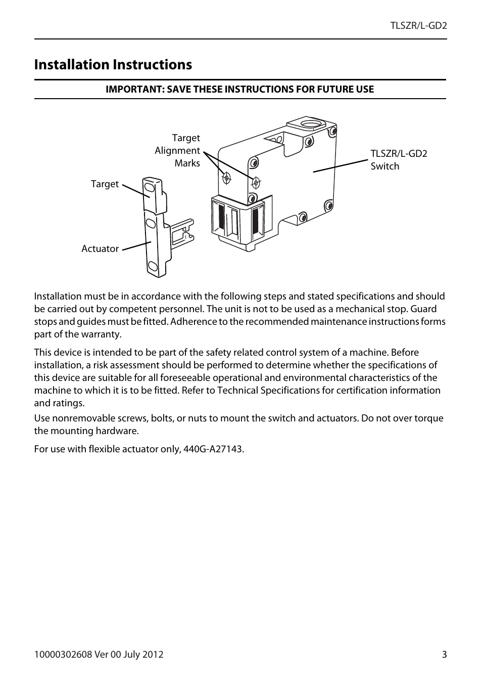 Installation instructions, Dimension | Rockwell Automation 440G-TLSZR-L-GD2 Guard Locking Switch User Manual | Page 3 / 16