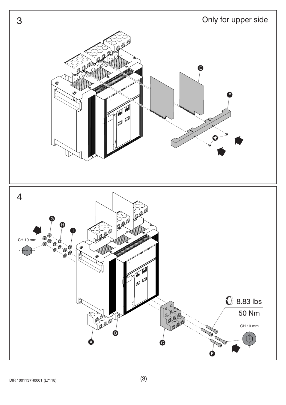 Only for upper side | Rockwell Automation 140G-R-TLC63 Cu / CuAl Terminal Lugs User Manual | Page 3 / 4