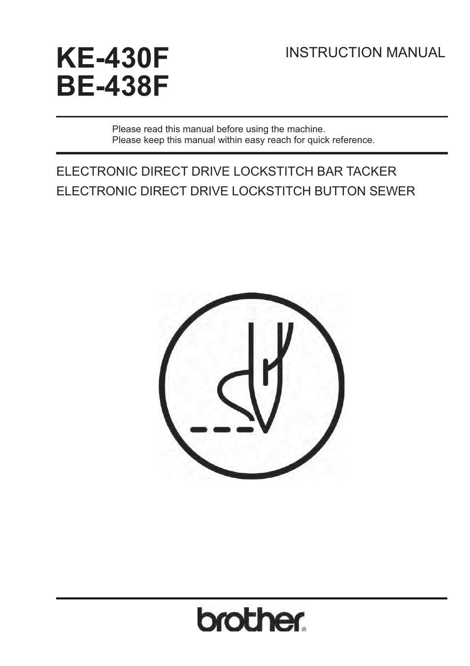 Brother BE-438F User Manual | 90 pages