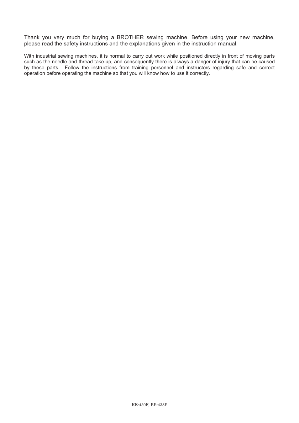 Brother BE-438F User Manual | Page 2 / 90