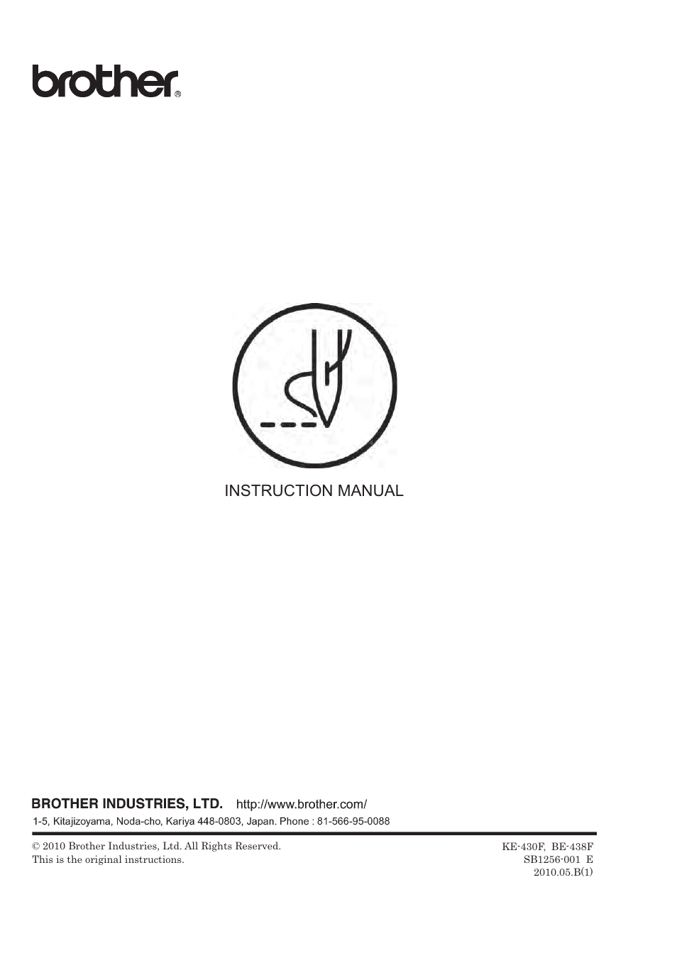 Instruction manual | Brother BE-438F User Manual | Page 90 / 90