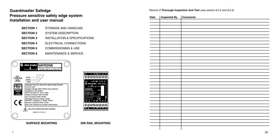 Safedge | Rockwell Automation 440F Safedge Pressure Sensitive Safety Edge System User Manual | Page 2 / 14