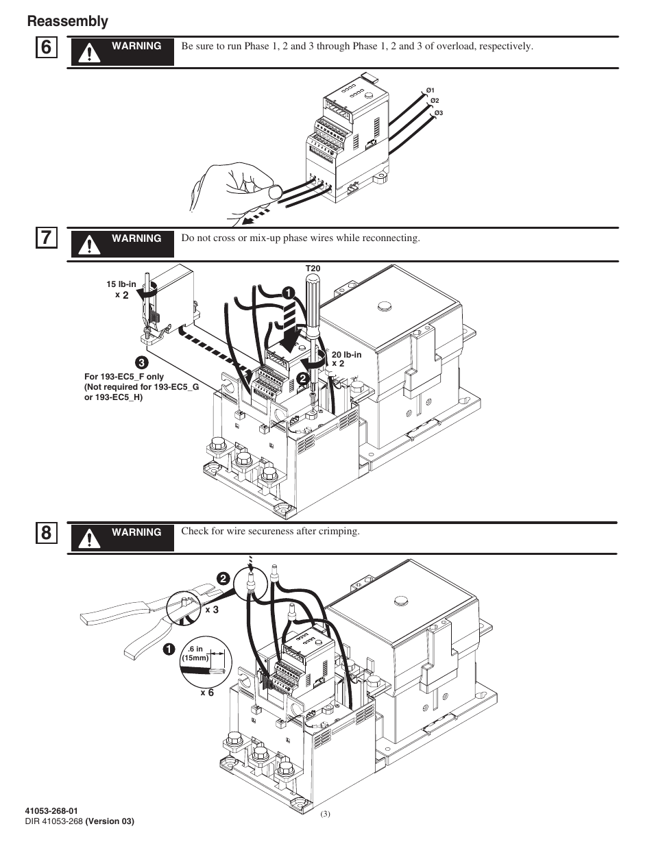 Reassembly | Rockwell Automation 193-NRECxZZ Overload Relay Replacement User Manual | Page 3 / 4