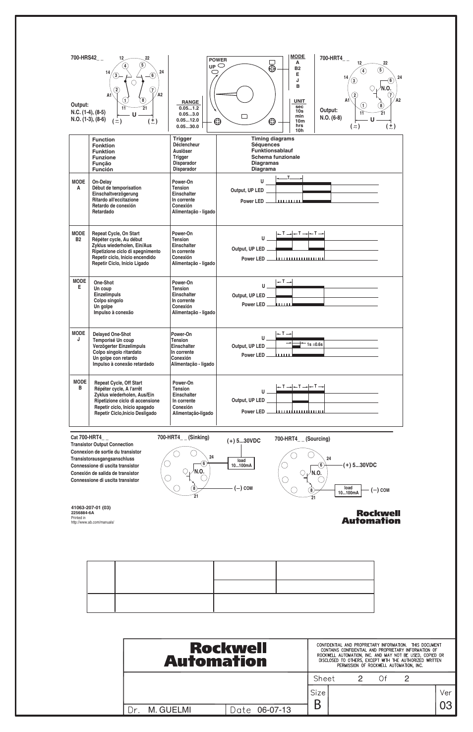 Rockwell Automation 700-HRS42xx_HRT4xx Electronic Timer User Manual | Page 2 / 2