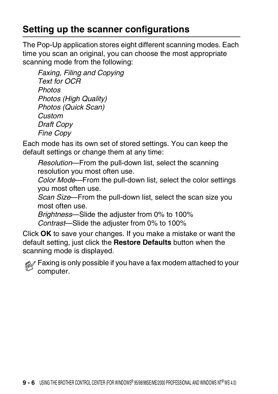 Setting up the scanner configurations, Setting up the scanner configurations -6 | Brother DCP-8020 User Manual | Page 146 / 282