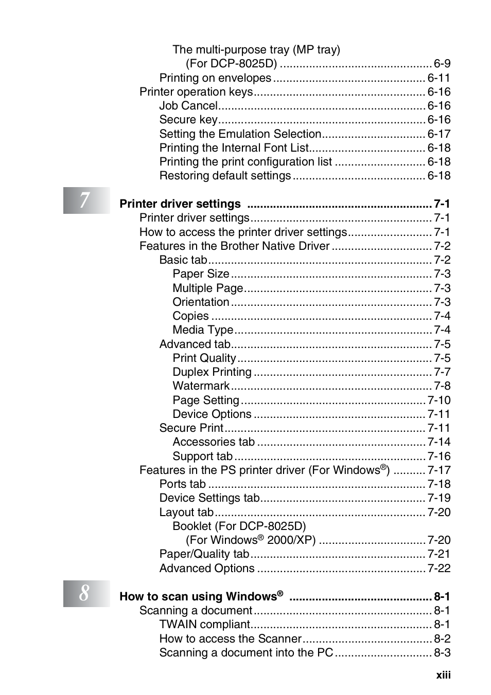 Brother DCP-8020 User Manual | Page 15 / 282