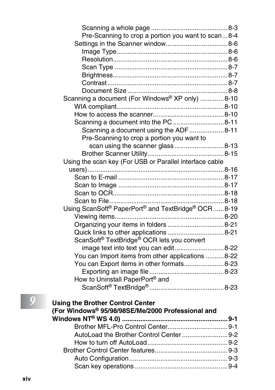 Brother DCP-8020 User Manual | Page 16 / 282