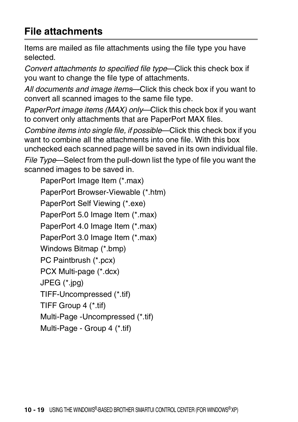 File attachments, File attachments -19 | Brother DCP-8020 User Manual | Page 174 / 282