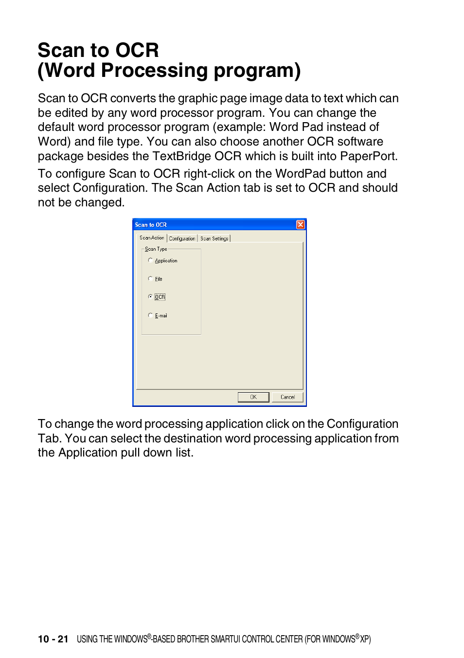 Scan to ocr (word processing program), Scan to ocr (word processing program) -21 | Brother DCP-8020 User Manual | Page 176 / 282