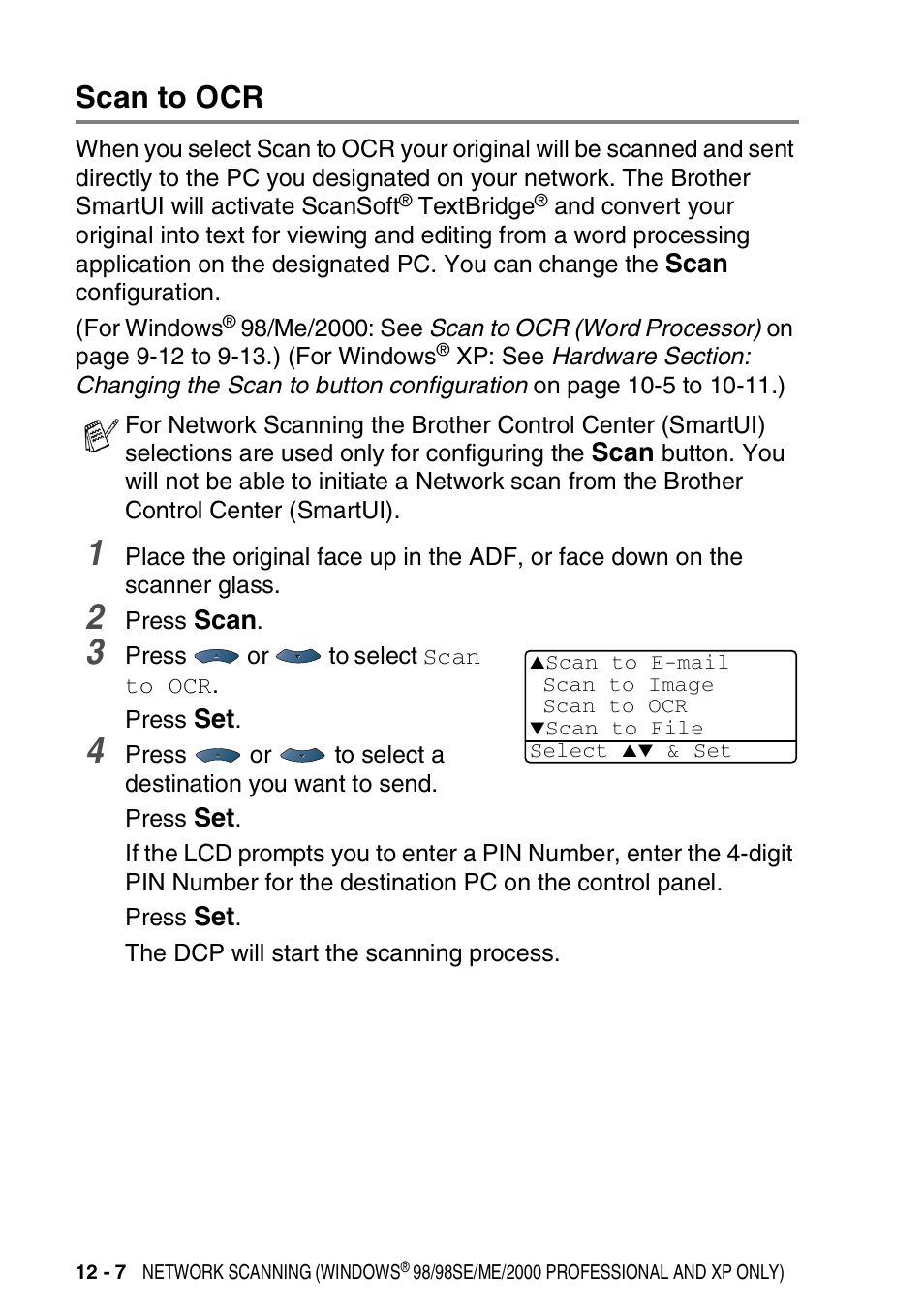 Scan to ocr, Scan to ocr -7 | Brother DCP-8020 User Manual | Page 216 / 282