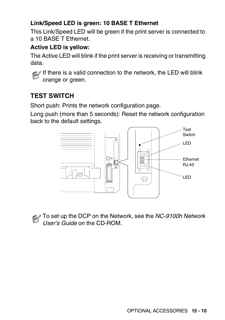 Test switch, Test switch -10 | Brother DCP-8020 User Manual | Page 269 / 282