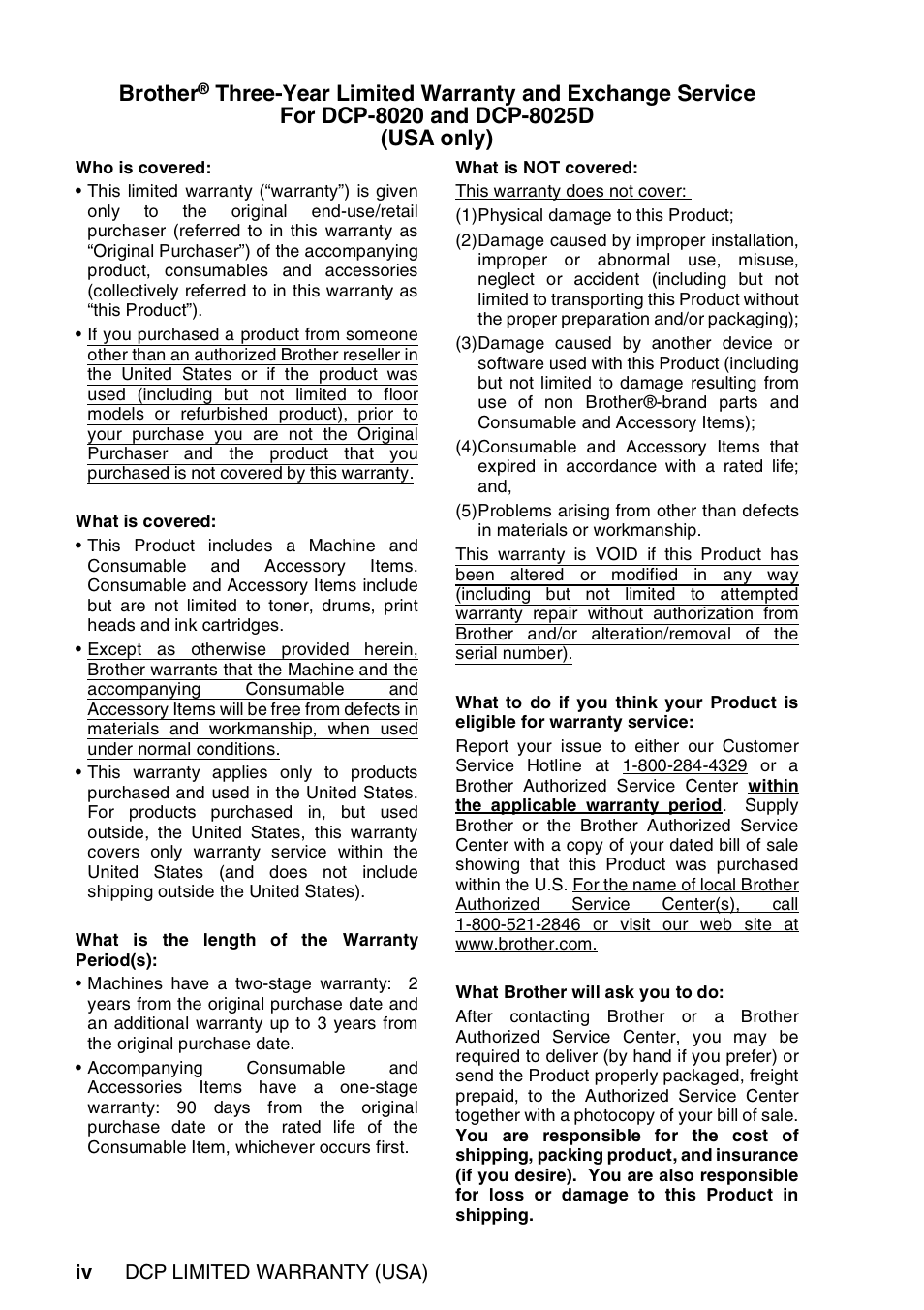Brother | Brother DCP-8020 User Manual | Page 6 / 282