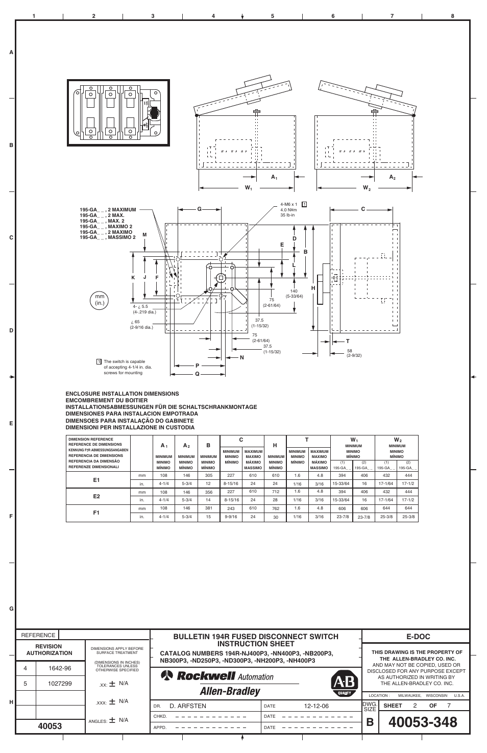 40053-348_5-2.pdf, E-doc | Rockwell Automation 194R-NN400P3 Fused Disconnect Switch User Manual | Page 2 / 6