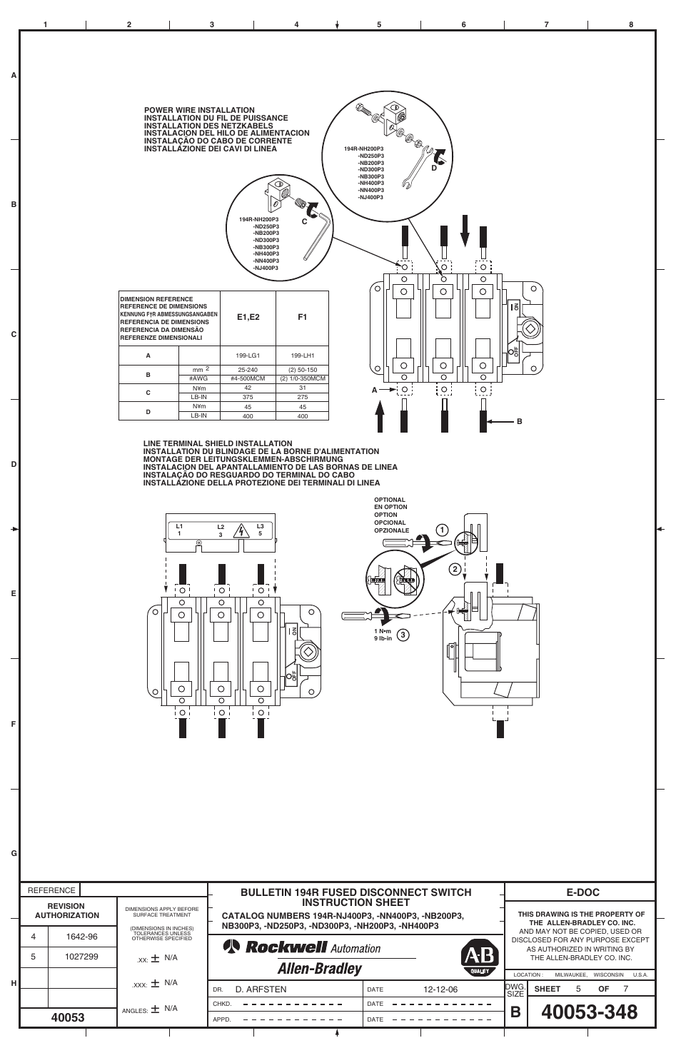 40053-348_5-5.pdf, E-doc | Rockwell Automation 194R-NN400P3 Fused Disconnect Switch User Manual | Page 5 / 6