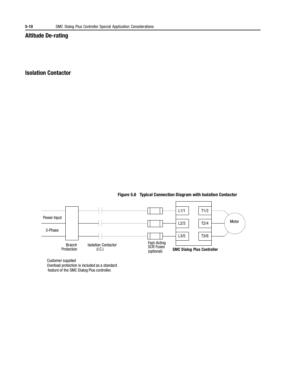 Altitude de-rating, Isolation contactor | Rockwell Automation 150 MNL/SMC DIALOG+/APP-PROD GUIDE User Manual | Page 134 / 202