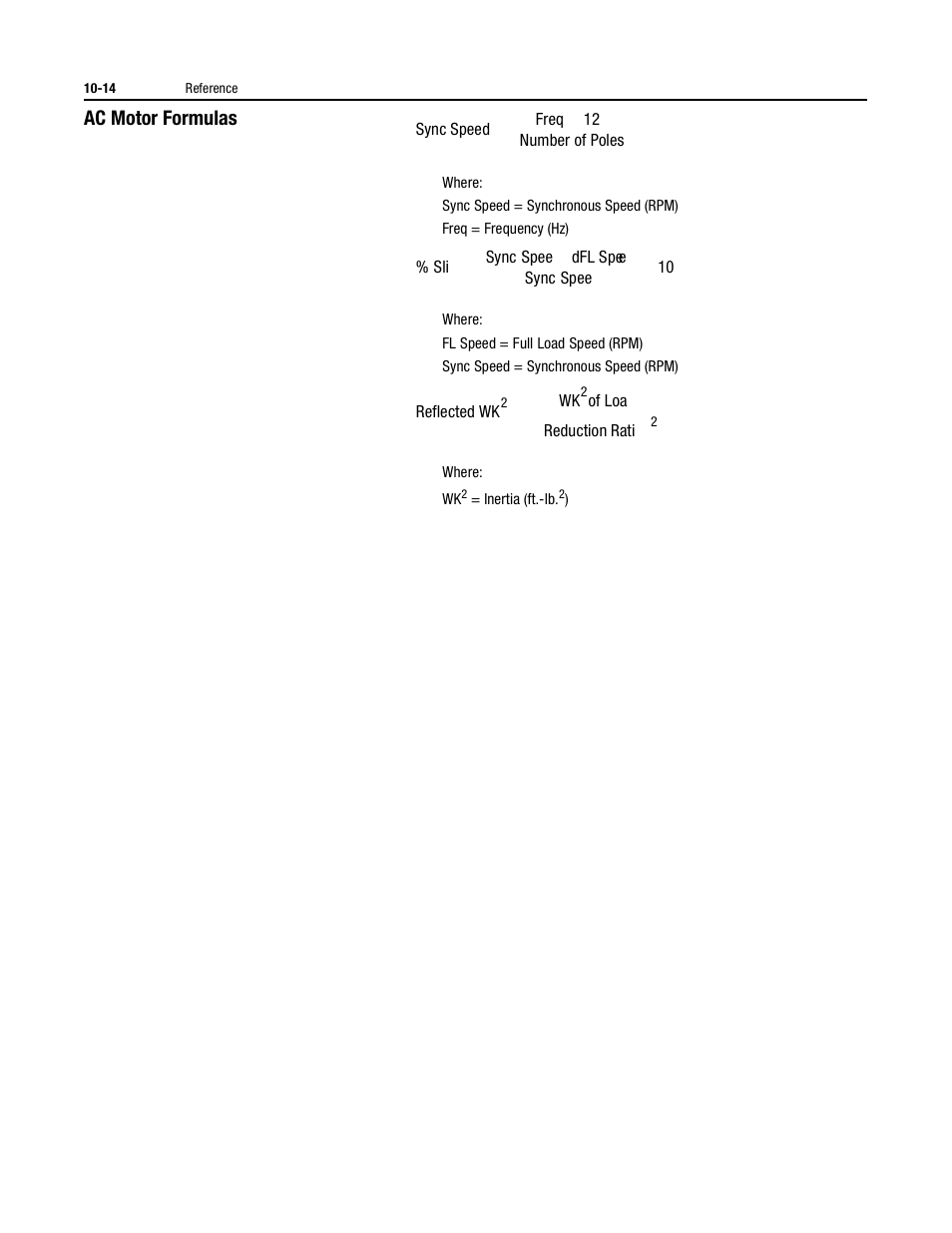 Ac motor formulas | Rockwell Automation 150 MNL/SMC DIALOG+/APP-PROD GUIDE User Manual | Page 176 / 202