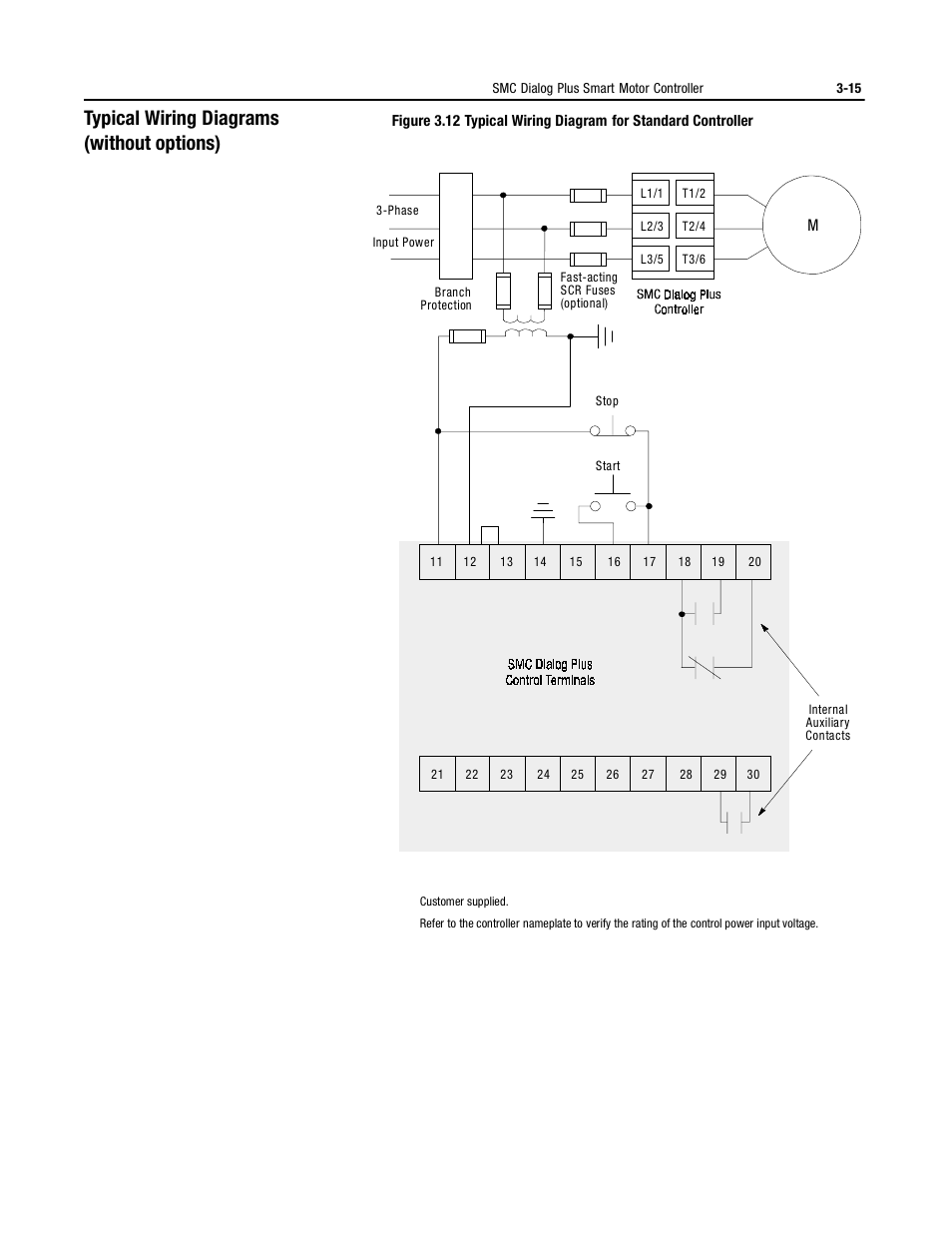 Typical wiring diagrams (without options) | Rockwell Automation 150 MNL/SMC DIALOG+/APP-PROD GUIDE User Manual | Page 52 / 202