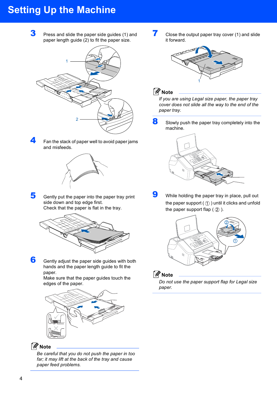 Setting up the machine | Brother FAX-1560 User Manual | Page 6 / 18