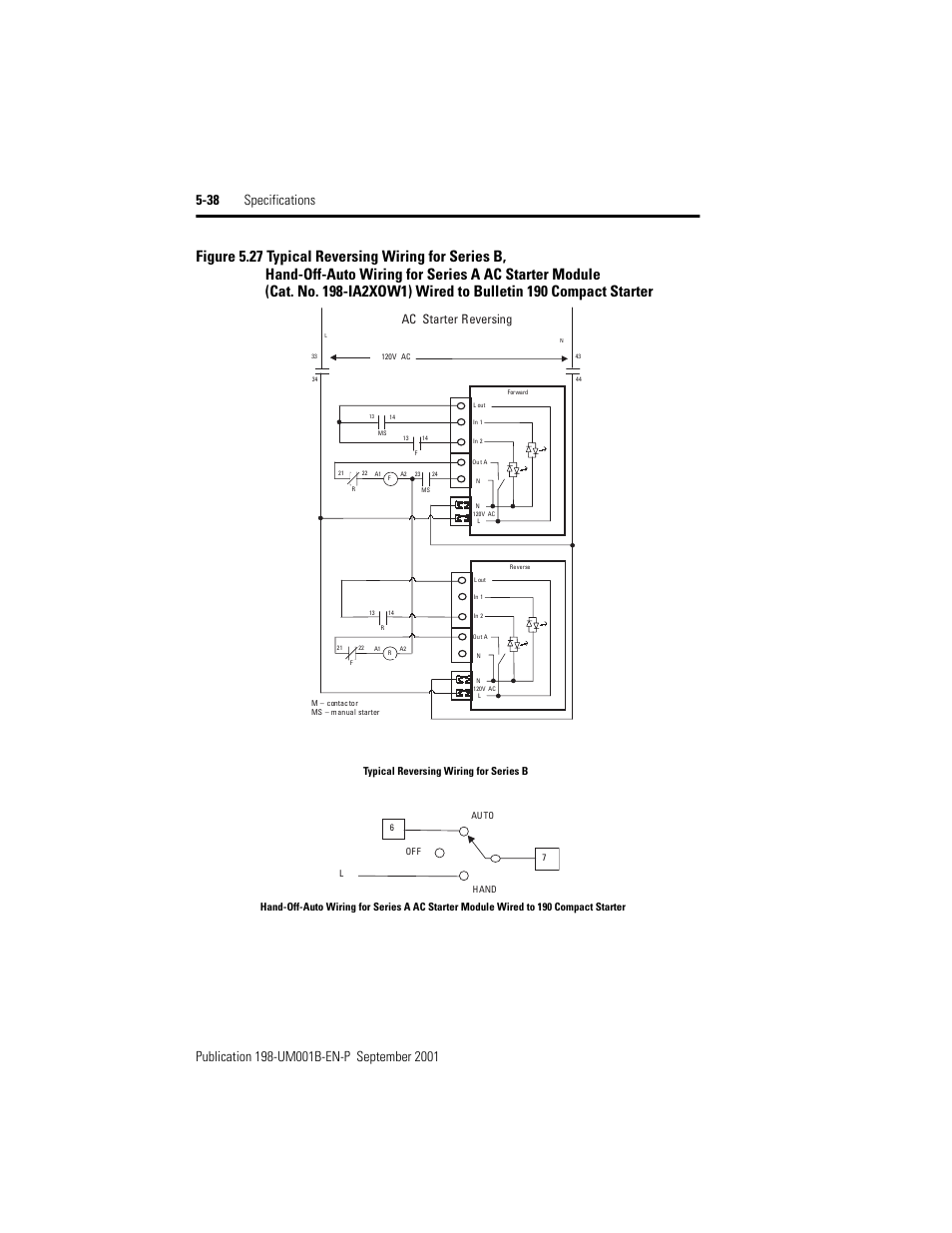 Ac starter reversing | Rockwell Automation 198x Modular DeviceNet Starter Auxiliary I/O User Manual | Page 104 / 164