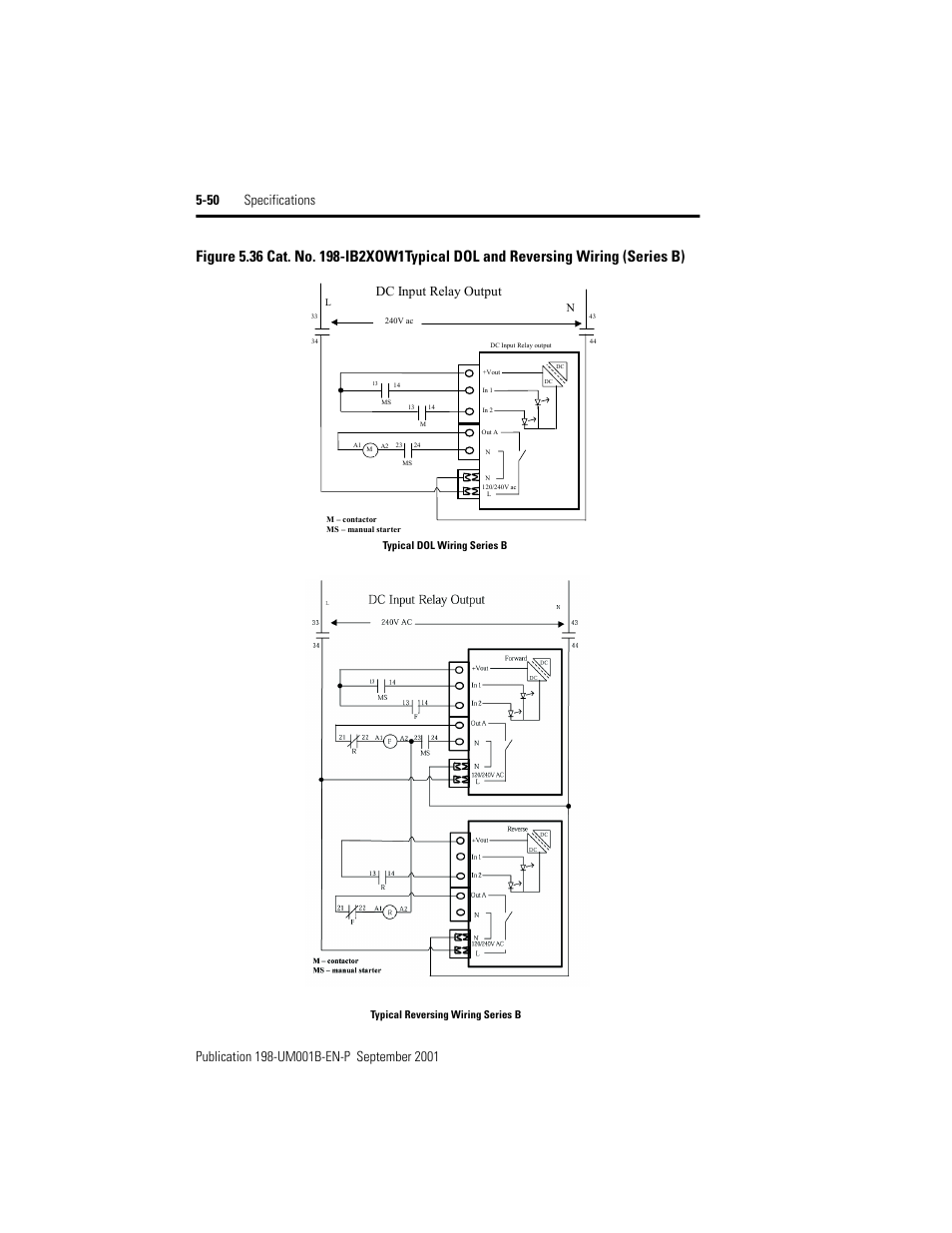 Dc input relay output | Rockwell Automation 198x Modular DeviceNet Starter Auxiliary I/O User Manual | Page 116 / 164
