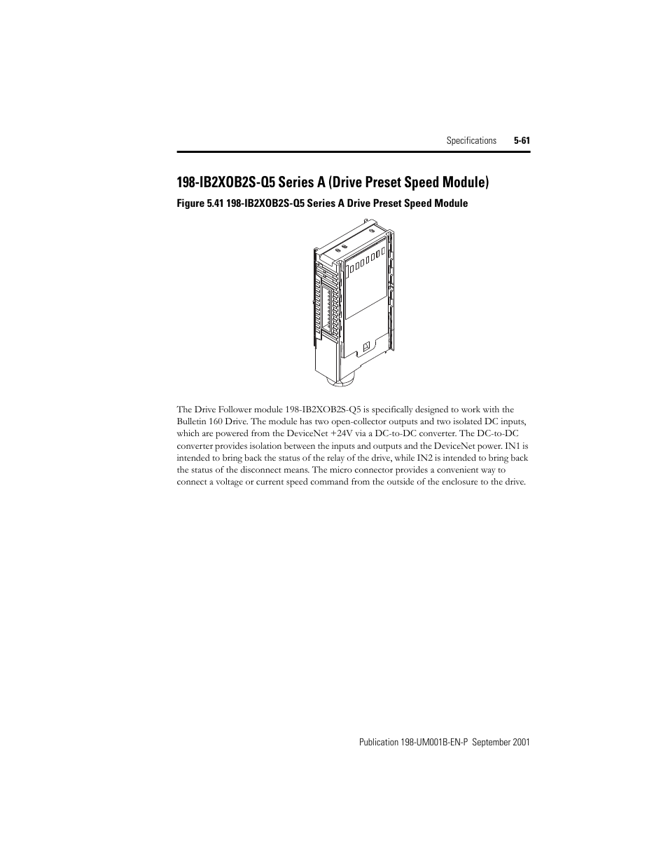 Ib2xob2s-q5 series a (drive preset speed module) | Rockwell Automation 198x Modular DeviceNet Starter Auxiliary I/O User Manual | Page 127 / 164