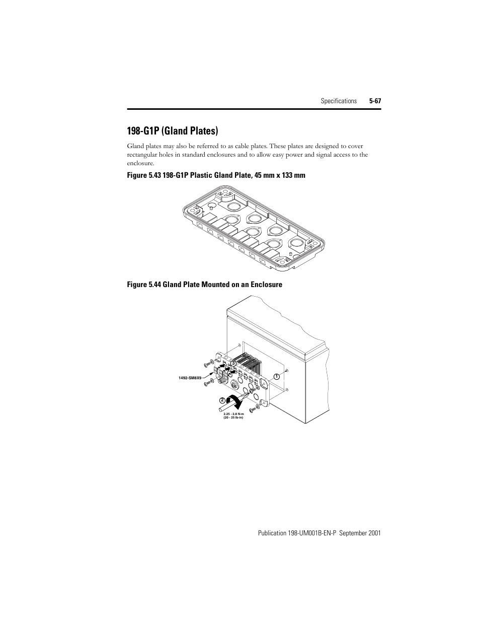 G1p (gland plates), G1p (gland plates) -67 | Rockwell Automation 198x Modular DeviceNet Starter Auxiliary I/O User Manual | Page 133 / 164