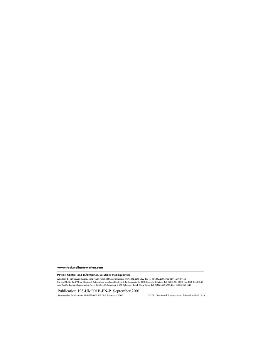 Pub. no./date | Rockwell Automation 198x Modular DeviceNet Starter Auxiliary I/O User Manual | Page 164 / 164