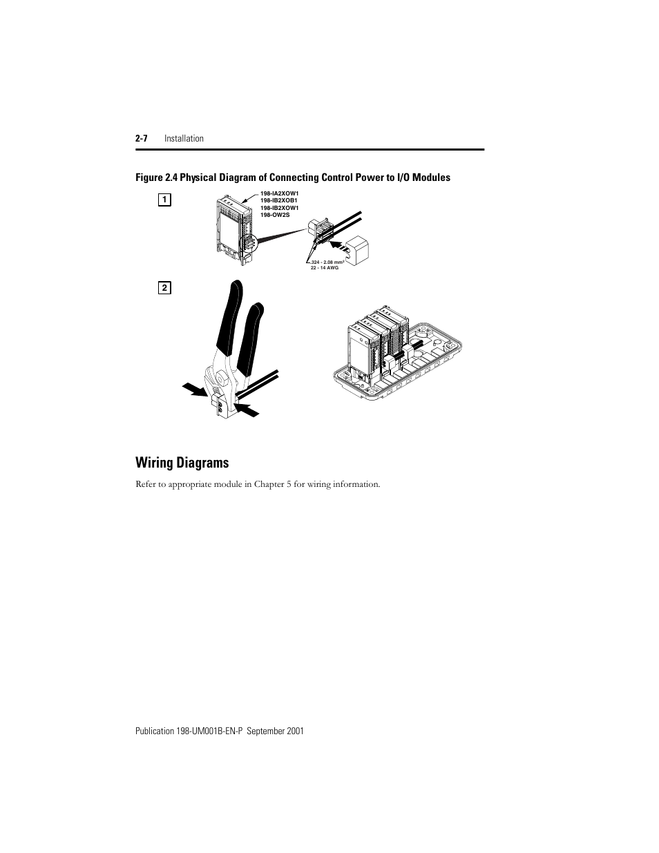 Wiring diagrams, Wiring diagrams -7 | Rockwell Automation 198x Modular DeviceNet Starter Auxiliary I/O User Manual | Page 20 / 164
